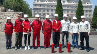 今海办公室全体员工参加了消防演习